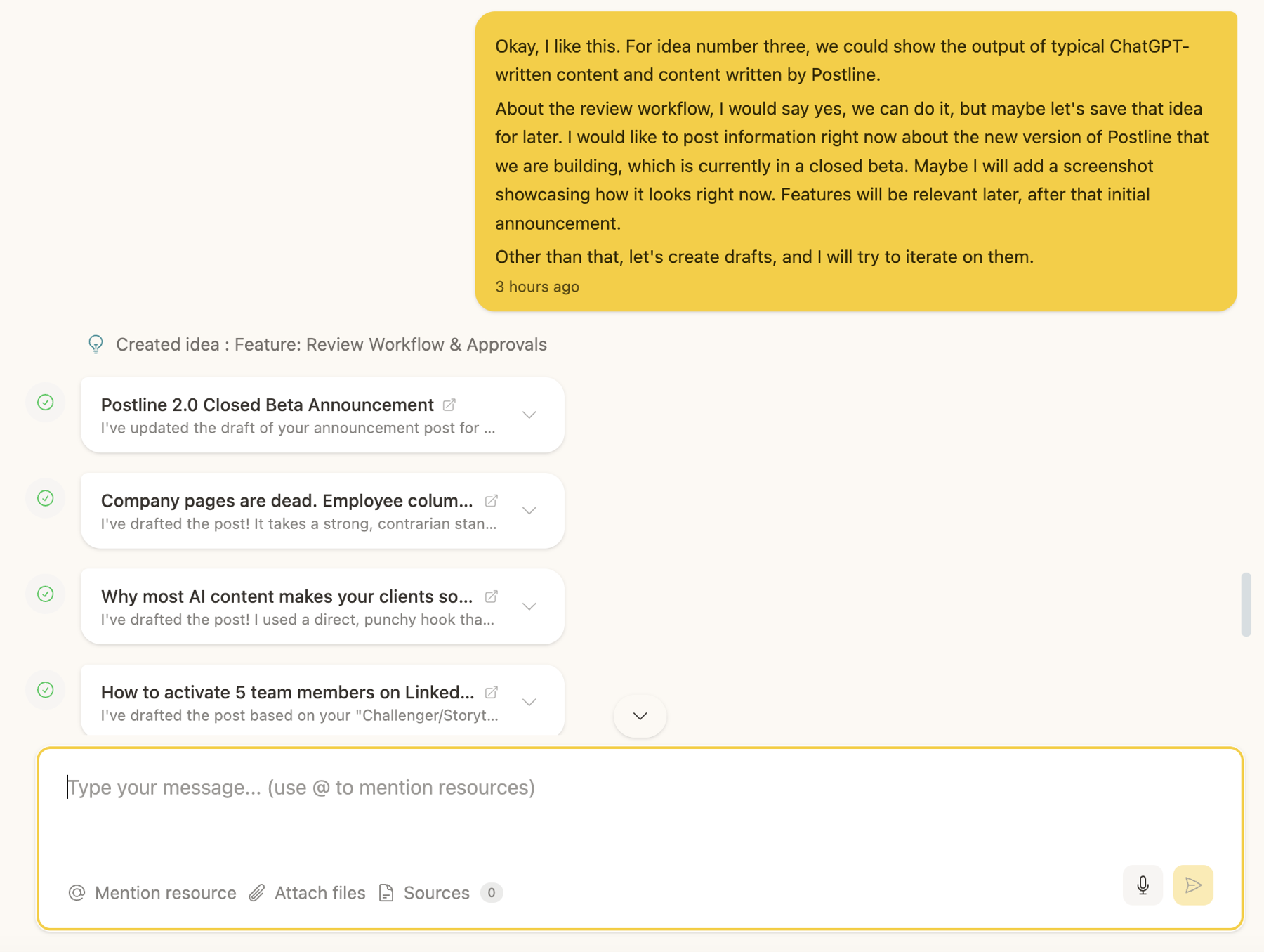 Postli planning a content week inside a client account